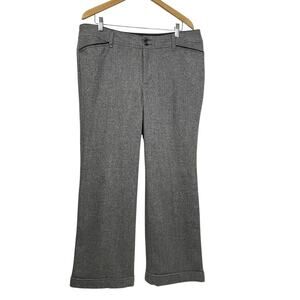 NWT‎ Eddie Bauer Wool Blend Tweed Herringbone Dress Trousers Pants Gray 18 Lined